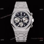 OMF 1:1 Copy Audemars Piguet Royal Oak 41 in White Frosted Gold Case Smoked slate grey dial